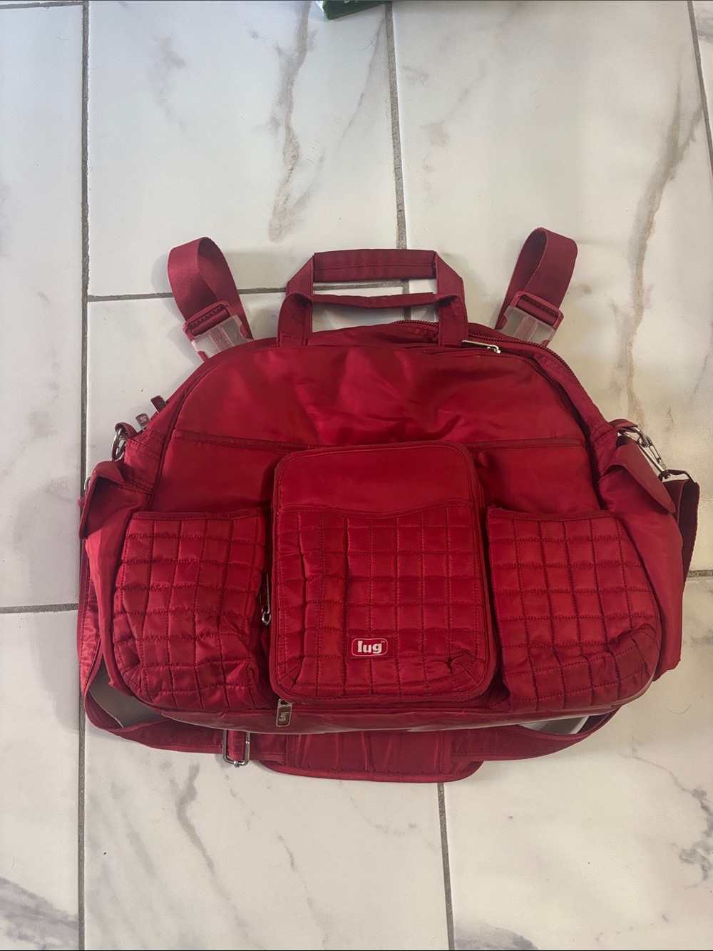 lug Quilted Red Utility Backpack